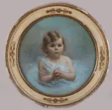 Onduidelijk gesigneerd, Meisjes portret, 1906, Pastel op papier