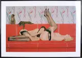 Gesigneerde Pin Up lithografie, Lithografie, Gesigneerde Pin Up lithografie