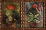 Twee maal Mies van Zuylen, Stillevens met cactussen, Olieverf op paneel