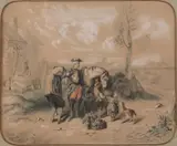 Edelman bij rustplaats by Catharina Louisa Beer Poortugael, Aquarel op papier, offered Apr 2019