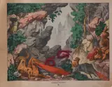 19e eeuw by 19e Eeuwse handingekleurde Duitse gravure, 19e Eeuwse handingekleurde Duitse gravure, offered Apr 2019