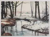 Johan Gelink, Beekje bij Boekelo, Aquarel op papier