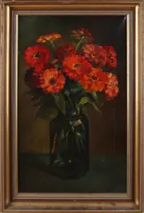 H. Endlich, Vaas met bloemen, Olieverf op linnen