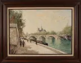 François Dubois, Stadsgezicht Parijs, Olieverf op linnen