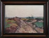 Andries Verleur, Landschap met molen, 1925, Olieverf op linnen