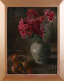Frans Jansen, Stilleven bloemen en uien, Olieverf op paneel