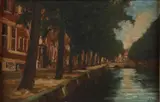 Amsterdamse gracht by Onduid. gesig., Olieverf op paneel, offered Apr 2019