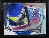 Jurien de Haan, Abstracte compositie, 1986, Gemengde techniek op papier