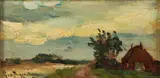 Geo Poggenbeek, Hollands landschap, Olieverf op paneel