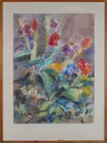 Onduid. gesig., Wilde bloemen, 1985, Aquarel op papier