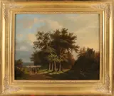 H.E. Rademaker, Panoramisch landschap, 1862, Olieverf op paneel