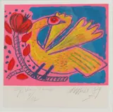 Guilliaume Corneille '89, Duif met hart, Lithografie op papier