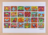 Art Print Keith Haring, Fantasie figuren, Lithografie op papier