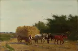 H. Bogman, Boer met paardenspan, Olieverf op linnen