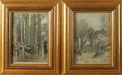 Twee maal Evert Rabbers, 2 schetsen, Houtskool op papier