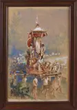 A. Meyer, Processie in Bali, Aquarel op papier