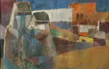 Krijn van Dijke, Abstract figuratief, Gouache op papier