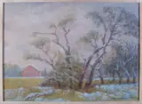 Rainer Reichert, Winter landschap, Olieverf op paneel