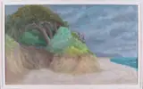 Rainer Reichert, Landschap aan kust, Olieverf op paneel