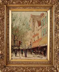 François Dubois, Stadsgezicht Parijs, Olieverf op linnen