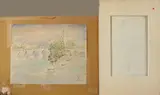 Twee werken op papier, Seine Parijs + Reiger, Twee werken op papier