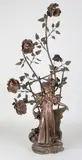 1910 by Zeldzame gesigneerde antieke bronzen Jugendstil lamp, offered Jan 2019