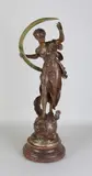 Groot antiek compositie metalen figuur, 1900