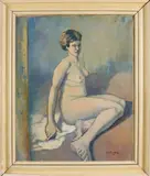 Map met diverse werken, o.a. Hoytema, Hendriks etc., Onder andere: Rembrandt radierungen, map Steinlen, 19e eeuws Japans aquarel, T