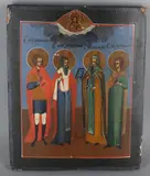 1900 by De vier uitverkorenen Antiek Russisch ikoon, offered Oct 2018