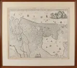 Antieke landkaart, Zuiderzee, Gravure op papier