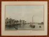 Gezicht op het Westerdok by 18e - 19e Eeuwse ingekleurde gravure van Amsterdam, 18e - 19e Eeuwse ingekleurde gravure van Amsterdam, offered Oct 2018