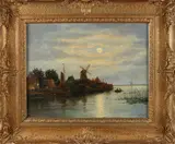 Hollands havengezicht bij avond by Roelof Jansz van Vries, Olieverf op linnen, offered Oct 2018