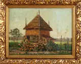 J.C. Roelandse, Hooikapschuur, Olieverf op paneel