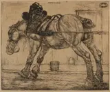 Atelier P. Dupont, Werkpaard, Ets op papier