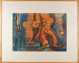 Jan Nieuwenhus, Moderne figuratieve compositie, Gouache op papier