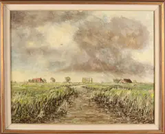 J. Halma, Poldergezicht, Olieverf op linnen