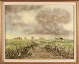 J. Halma, Poldergezicht, Olieverf op linnen