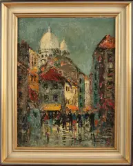 Simon Kramer, Parijs' stadsgezicht, Olieverf op linnen