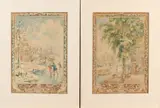 Twee 18e eeuwse aquarellen, IJspret/Stadsgezicht, Twee 18e eeuwse aquarellen
