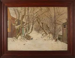 J.P.C. van Os, Besneeuwd landschap, Olieverf op linnen