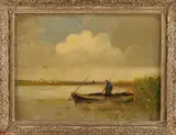 Rietsnijder by Onduid. gesig., Olieverf op linnen, offered Oct 2018