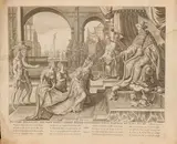 C. Vischer, 2x antieke gravures, Twee antieke bijbelse 17e eeuwse gravures