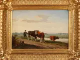 Helmert van der Flier, Hollands landschap, Olieverf op paneel