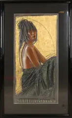 Nico Vrielink, Portret van zijn vrouw, 1958, Gemengde techniek op papier