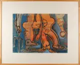 Jan Nieuwenhus, Moderne figuratieve compositie, Gouache op papier