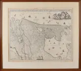 Antieke landkaart, Zuiderzee, Gravure op papier