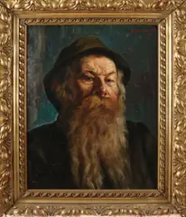 Adolf Hacker, Portret Zuid-Duitse man met baard, Olieverf op linnen