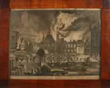17e - 18e Eeuwse gravure, Brand stadhuis Amsterdam, 17e - 18e Eeuwse gravure