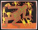 Keith Haring, Man + mannetjes, Lithografie op papier
