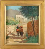 J. van der Bilt, L'ile de Capri Italië, Olieverf op paneel